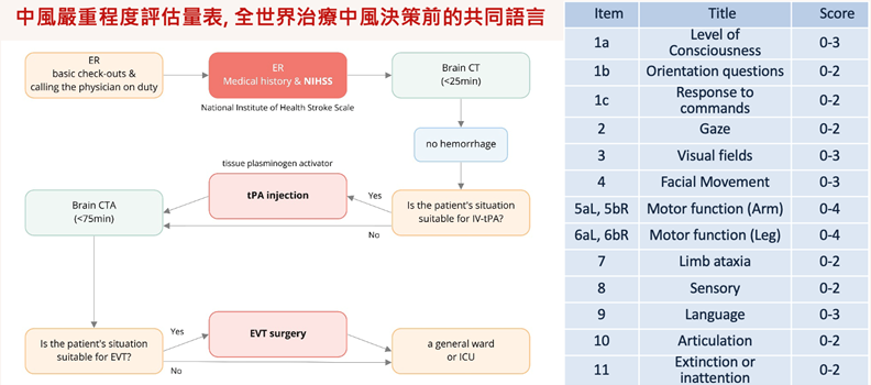 圖2、NIHSS美國國家衛生研究院中風評估量表